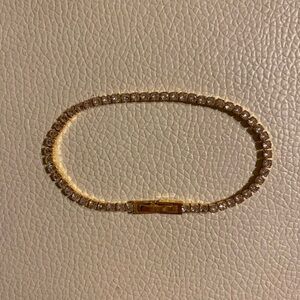 5CT 2mm Round Cut Lab Created Diamond Tennis Bracelet 14K Yellow Gold Plated
